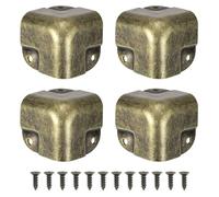 sourcing map 4 Pcs Decorative Box Corner Cover, 37mm Metal Edge Guard, Furniture Corner Edges Protector, Bronze