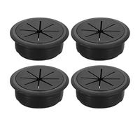 sourcing map 4 Pcs Desk Grommet, 1.97 inch 50mm Desk Cable Hole Cover Wire Hole Insert for Home Office Table Cabinet Cord Organizer, Black