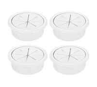 sourcing map 4 Pcs Desk Grommet, 1.97 inch 50mm Desk Cable Hole Cover Wire Hole Insert for Home Office Table Cabinet Cord Organizer, White