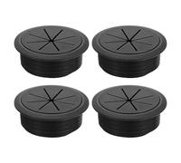 sourcing map 4 Pcs Desk Grommet, 2.36 inch 60mm Desk Cable Hole Cover Wire Hole Insert for Home Office Table Cabinet Cord Organizer, Black