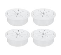 sourcing map 4 Pcs Desk Grommet, 2.36 inch 60mm Desk Cable Hole Cover Wire Hole Insert for Home Office Table Cabinet Cord Organizer, White