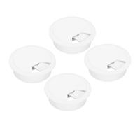 sourcing map 4 Pcs Desk Grommet 2 Inch(50mm), Round Desk Cord Hole Cover Wire Cable Organizer for Home Office Computer Table Cables, White