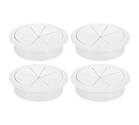 sourcing map 4 Pcs Desk Grommet, 3.15 inch 80mm Desk Cable Hole Cover Wire Hole Insert for Home Office Table Cabinet Cord Organizer, White