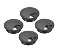 sourcing map 4 Pcs Desk Grommet 3 Inch(80mm), Round Desk Cord Hole Cover Wire Cable Organizer for Home Office Computer Table Cables, Black