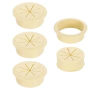 sourcing map 4 Pcs Desk Grommet, Fit 60mm/2.36" Plastic Cable Hole Cover Bulk Top Hat Grommet Desk Hole Cover for Cables Home Office, Beige