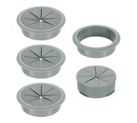 sourcing map 4 Pcs Desk Grommet, Fit 80mm/3.15" Plastic Cable Hole Cover Bulk Top Hat Grommet Desk Hole Cover for Cables Home Office, Dark Gray