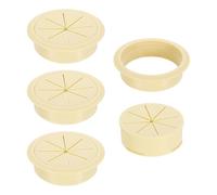 sourcing map 4 Pcs Desk Grommet, Fit 80mm/3.15" Plastic Cable Hole Cover Bulk Top Hat Grommet Desk Hole Cover for Cables Home Office, Beige