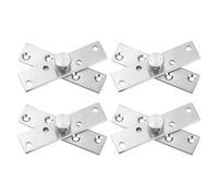 sourcing map 4 Pcs Door Pivot Hinge 360 Degree Rotating Concealing Hinge Stainless Steel Hidden Bookcase Hinges