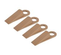 sourcing map 4 Pcs Door Stoppers for Bottom of Door, 28mm/1.10 Inch Door Stops, Rubber Door Stopper Wedge Anti Slip, Window Stopper Door Stackable, Brown