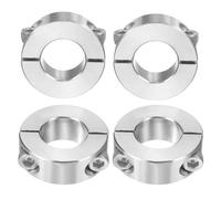 sourcing map 4 Pcs Double Split Shaft Collar 25mm Bore, Two Piece Clamping Collar 45mm OD 15mm Thickness, 304 Stainless Steel Set Screw Split Collar