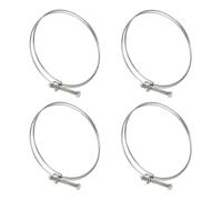 sourcing map 4 Pcs Double Wire Hose Clips 145-155 mm 304 Stainless Steel Adjustable Wire Pipe Tube Clamps with M8 Screw Plumbing Joint Fastener for Dust Collection Pool Pond, Silver