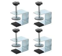 sourcing map 4 Pcs Drawer Front Installation Clamps, Adjustable Drawer Fixing Clips, Galvanized Woodworking Jig for Tables Desks Mount, Silver