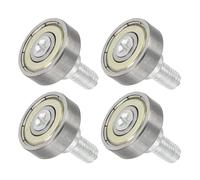 sourcing map 4 PCS Drawer Rollers 19mm x 6mm Wheel 6mm Step, Steel Bearing Roller Drawer Pulley Bearing Replacement Wheels for Windows Sliding Door Track Guide, M6 x 10mm Thread