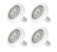 sourcing map 4 PCS Drawer Rollers 25mm x 7mm Wheel 4mm Step, Nylon Bearing Roller Drawer Pulley Bearing Replacement Wheels for Windows Sliding Door Track Guide White, M6 x 10mm Thread