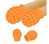 sourcing map 4 Pcs Drumstick Dampeners, Silicone Dot Drumstick Mute Tips Drum Accessory Sticks Percussion Tips for Silent Drumming Practice Fits 7A Drum Sticks, Orange