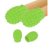 sourcing map 4 Pcs Drumstick Dampeners, Silicone Dot Drumstick Mute Tips Drum Accessory Sticks Percussion Tips for Silent Drumming Practice Fits 5A Drum Sticks, Green
