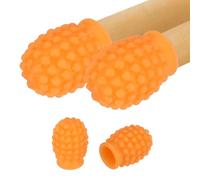 sourcing map 4 Pcs Drumstick Dampeners, Silicone Dot Drumstick Mute Tips Drum Accessory Sticks Percussion Tips for Silent Drumming Practice Fits 5A Drum Sticks, Orange