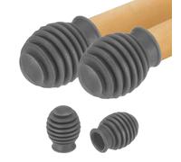 sourcing map 4 Pcs Drumstick Dampeners, Silicone Grid Drumstick Mute Tips Drum Accessory Sticks Percussion Tips for Silent Drumming Practice Fits 7A Drum Sticks, Dark Gray