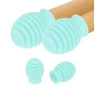 sourcing map 4 Pcs Drumstick Dampeners, Silicone Grid Drumstick Mute Tips Drum Accessory Sticks Percussion Tips for Silent Drumming Practice Fits 7A Drum Sticks, Blue