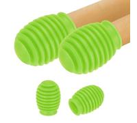 sourcing map 4 Pcs Drumstick Dampeners, Silicone Grid Drumstick Mute Tips Drum Accessory Sticks Percussion Tips for Silent Drumming Practice Fits 5A Drum Sticks, Green