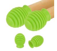 sourcing map 4 Pcs Drumstick Dampeners, Silicone Grid Drumstick Mute Tips Drum Accessory Sticks Percussion Tips for Silent Drumming Practice Fits 7A Drum Sticks, Green