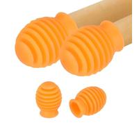 sourcing map 4 Pcs Drumstick Dampeners, Silicone Grid Drumstick Mute Tips Drum Accessory Sticks Percussion Tips for Silent Drumming Practice Fits 7A Drum Sticks, Orange