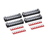 sourcing map 4 Pcs Dual Row Terminal Block, 600V 15A 8 Positions Screw Terminal Block with 4PCS Pre-Insulated Barrier Strips for Power System, Home Appliances