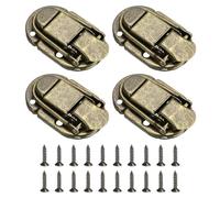 sourcing map 4 Pcs Duck-Billed Hasp Lock, 55 x 35mm Decorative Retro Box Toggle Latch Metal Buckle Hasp Clasp with Screws for Jewelry Box Suitcase Toolbox Wooden Case, Bronze