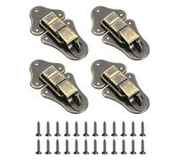 sourcing map 4 Pcs Duck-Billed Hasp Lock, 95 x 52mm Retro Box Toggle Latch Metal Buckle Hasp Clasp with Screws for Jewelry Box Suitcase Toolbox Wooden Case, Bronze