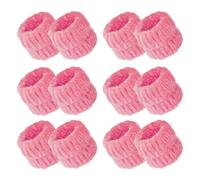 sourcing map 4 Pcs Face Washing Wristbands, Microfiber Wrist Bands for Washing Face Wrist Towels Absorbent Spa Wristbands Prevent Water Spilling Down Arms for Women Spa Skincare, Watermelon Red
