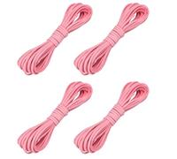 sourcing map 4 Pcs Faux Suede Leather Cord, 2.6mm x 5.5 Yards Flat Thin String Leather Crafting Rope Thread for Jewelry Making Necklace Bracelet DIY Handmade Crafts, Pink
