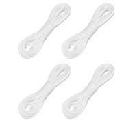 sourcing map 4 Pcs Faux Suede Leather Cord, 2.6mm x 5.5 Yards Flat Thin String Leather Crafting Rope Thread for Jewelry Making Necklace Bracelet DIY Handmade Crafts, White