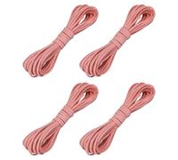 sourcing map 4 Pcs Faux Suede Leather Cord, 2.6mm x 5.5 Yards Flat Thin String Leather Crafting Rope Thread for Jewelry Making Necklace Bracelet DIY Handmade Crafts, Deep Pink