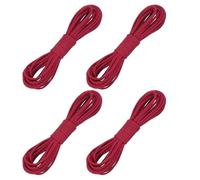 sourcing map 4 Pcs Faux Suede Leather Cord, 2.6mm x 5.5 Yards Flat Thin String Leather Crafting Rope Thread for Jewelry Making Necklace Bracelet DIY Handmade Crafts, Red