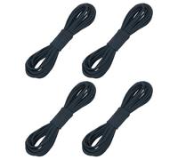 sourcing map 4 Pcs Faux Suede Leather Cord, 2.6mm x 5.5 Yards Flat Thin String Leather Crafting Rope Thread for Jewelry Making Necklace Bracelet DIY Handmade Crafts, Light Black