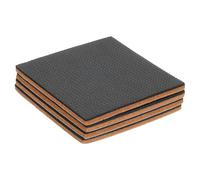 sourcing map 4 Pcs Felt & EVA Furniture Pads, 3 1/8" (80mm) Square Furniture Feet Wood Floor Protectors Self Adhesive for Protecting Hardwood Floors, Table Legs and Chair Legs, Brown+Black