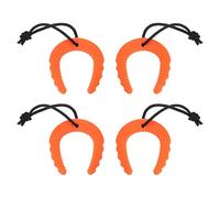 sourcing map 4 Pcs First Responder Door Stop, 2.36" Plastic Door Jam Stoppers with Nylon Cord Attachment for Home Safety Services Door Pinch Guard from Closing, Orange