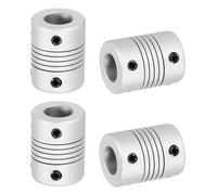 sourcing map 4 Pcs Flexible Couplings 10mm to 10mm Aluminum Alloy Joint Connector, Flexible Shaft Couplings Motor Coupler for 3D Printer CNC Machine Motor Guide DIY Encoder D25 x L19mm
