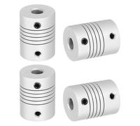 sourcing map 4 Pcs Flexible Couplings 3mm to 6mm Aluminum Alloy Joint Connector, Flexible Shaft Couplings Motor Coupler for 3D Printer CNC Machine Motor Guide DIY Encoder D25 x L19mm