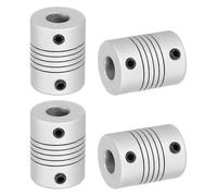 sourcing map 4 Pcs Flexible Couplings 3mm to 8mm Aluminum Alloy Joint Connector, Flexible Shaft Couplings Motor Coupler for 3D Printer CNC Machine Motor Guide DIY Encoder D25 x L19mm