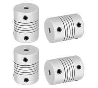 sourcing map 4 Pcs Flexible Couplings 4mm to 4mm Aluminum Alloy Joint Connector, Flexible Shaft Couplings Motor Coupler for 3D Printer CNC Machine Motor Guide DIY Encoder D25 x L19mm