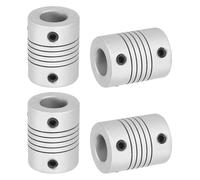 sourcing map 4 Pcs Flexible Couplings 5mm to 10mm Aluminum Alloy Joint Connector, Flexible Shaft Couplings Motor Coupler for 3D Printer CNC Machine Motor Guide DIY Encoder D25 x L19mm