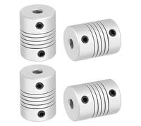 sourcing map 4 Pcs Flexible Couplings 5mm to 5mm Aluminum Alloy Joint Connector, Flexible Shaft Couplings Motor Coupler for 3D Printer CNC Machine Motor Guide DIY Encoder D25 x L19mm