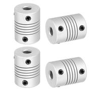 sourcing map 4 Pcs Flexible Couplings 5mm to 6mm Aluminum Alloy Joint Connector, Flexible Shaft Couplings Motor Coupler for 3D Printer CNC Machine Motor Guide DIY Encoder D25 x L19mm