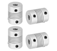 sourcing map 4 Pcs Flexible Couplings 6.35mm to 6.35mm Aluminum Alloy Joint Connector, Flexible Shaft Couplings Motor Coupler for 3D Printer CNC Machine Motor Guide DIY Encoder D25 x L19mm