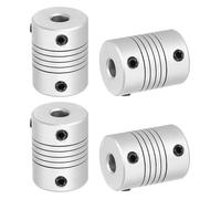 sourcing map 4 Pcs Flexible Couplings 6mm to 6mm Aluminum Alloy Joint Connector, Flexible Shaft Couplings Motor Coupler for 3D Printer CNC Machine Motor Guide DIY Encoder D25 x L19mm