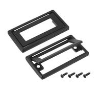 sourcing map 4 Pcs Flush Pull Handle, 2.5 Inch Hole Center Hidden Recessed Furniture Grip Cabinets Door Square Pull Ring Handles with Screws for Drawers Cupboard, 3.3 Inch Length, Black