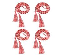 sourcing map 4 Pcs Graduation Cords, Graduation Tassel Honor Cords, 2025 Graduation Honor Cord with Tassel, Braided Cords for Graduation Bachelor Gown Sewing, Red+White