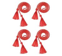 Sourcing Map 4 Pcs Graduation Cords, Red Polyester Graduation Honor Cords with Tassel, 150cm/59inch Total Length, 10cm/4inch Tassel, Academic Occasion
