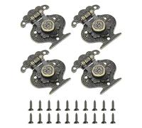 sourcing map 4 Pcs Hasp Clasp Latch Lock, 46 x 38mm Decorative Retro Toggle Latch Zinc Alloy Hasp Lock with Screws for Jewelry Box Suitcase Toolbox Wooden Case, Bronze